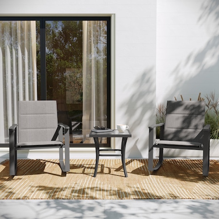 Flash Furniture Gray 3-Piece Rocking Chair and Side Table Set FV-FSC-2315-GRY-GG